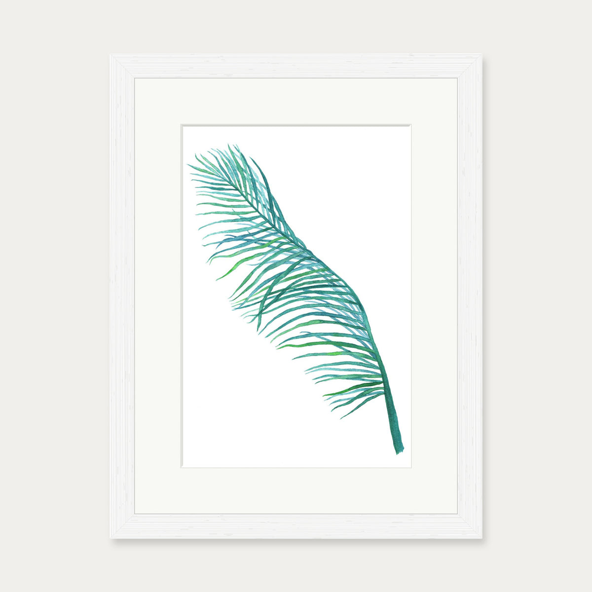 Botanics Watercolour Leaf Art Print — 30 x 40 cm — White Frame