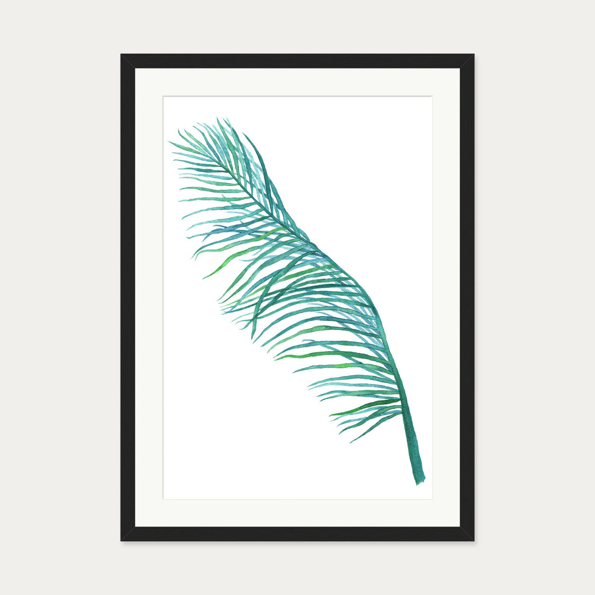 Botanics Watercolour Leaf Art Print — 50 x 70 cm — Black Frame