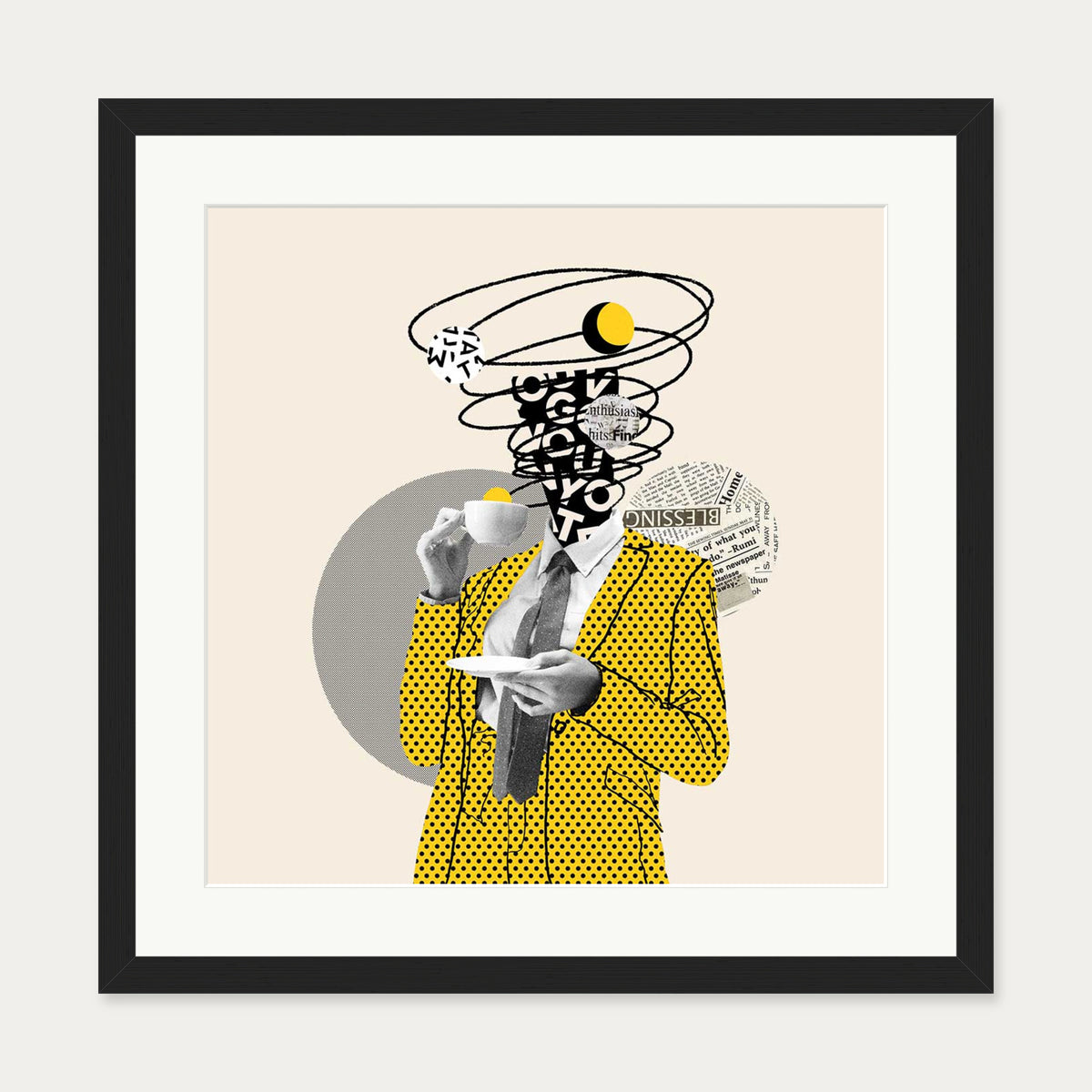 Brainstorm Graphic Art Print — 50 x 50 cm — Black Frame