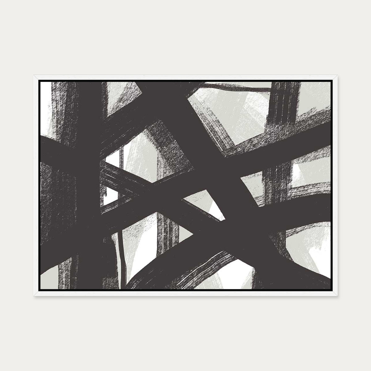 Brave Line Marks Canvas Art — 50 x 70 cm — White Frame