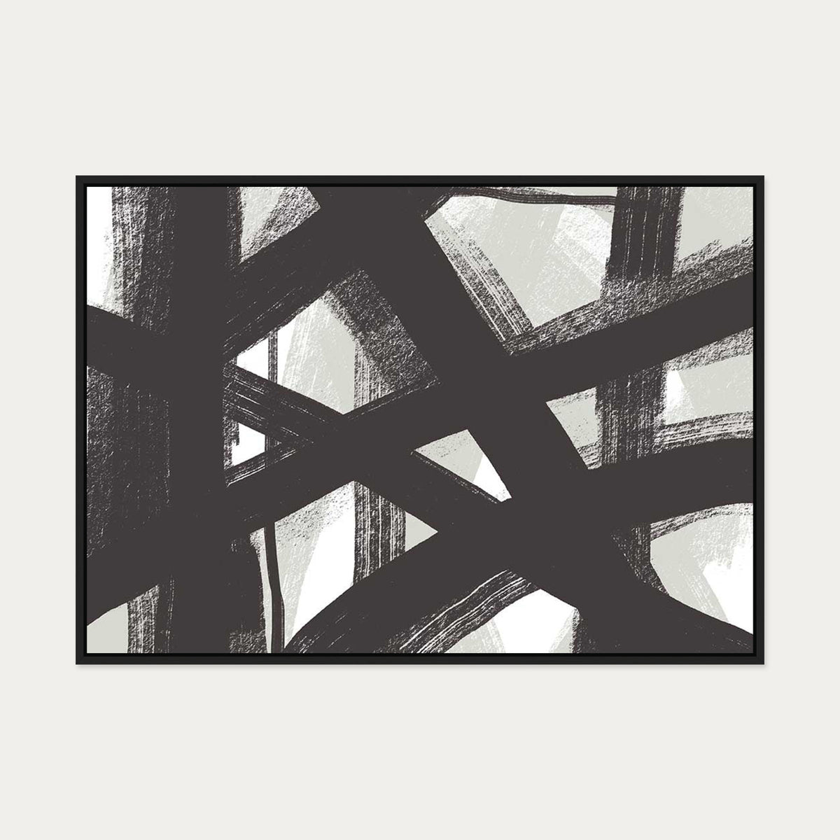 Brave Line Marks Canvas Art — 70 x 100 cm — Black Frame