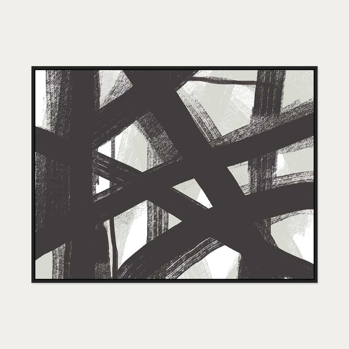 Brave Line Marks Canvas Art — 90 x 120 cm — Black Frame