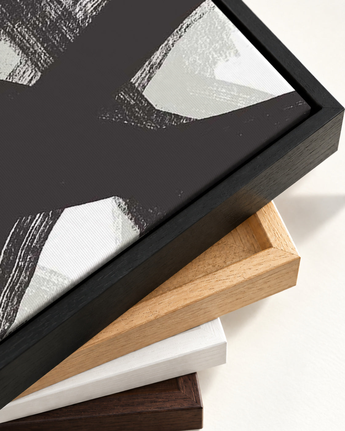 Brave Line Marks Canvas Art — framed canvas corner and wrapped canvas detail