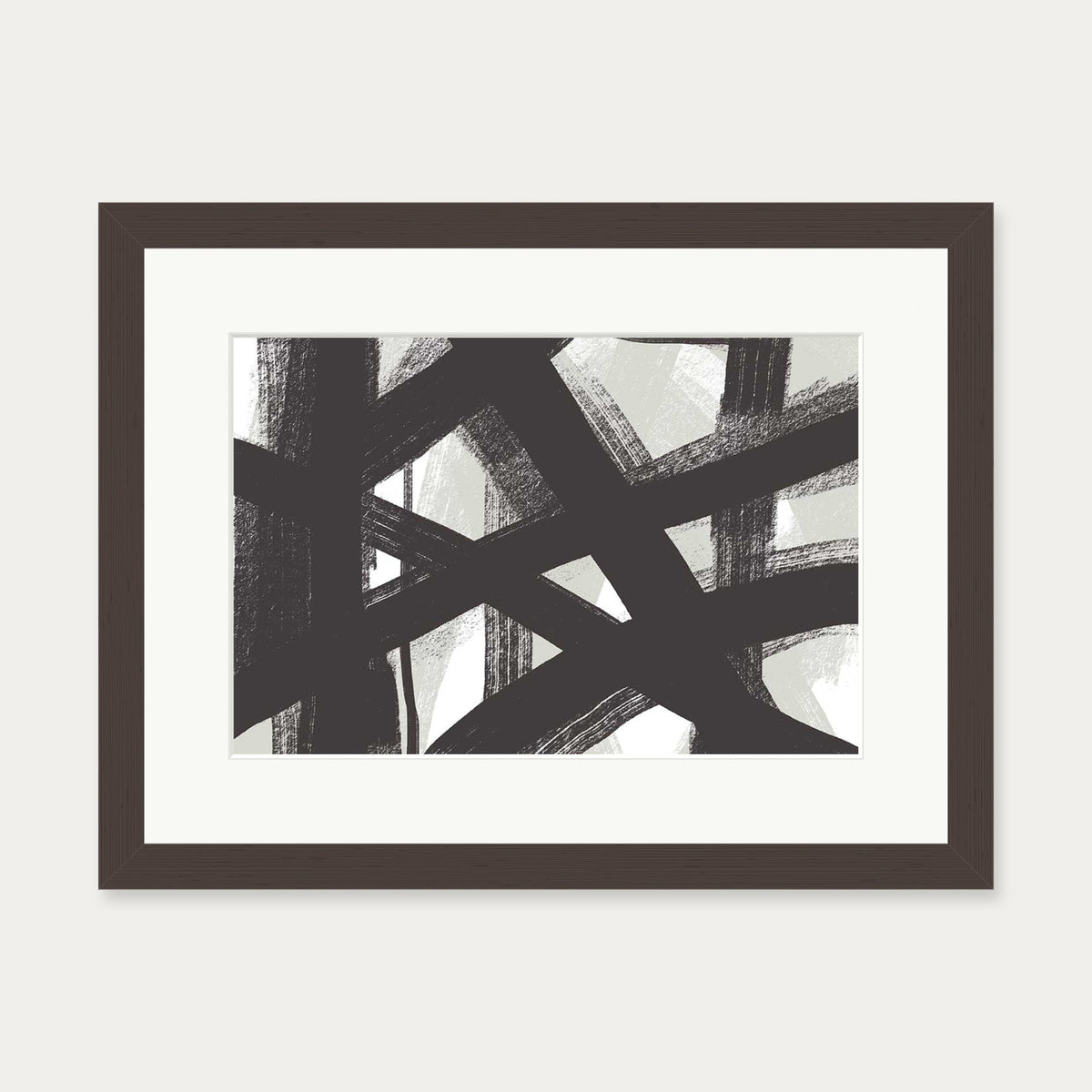 Brave Line Marks Art Print — 30 x 40 cm — Brown Frame