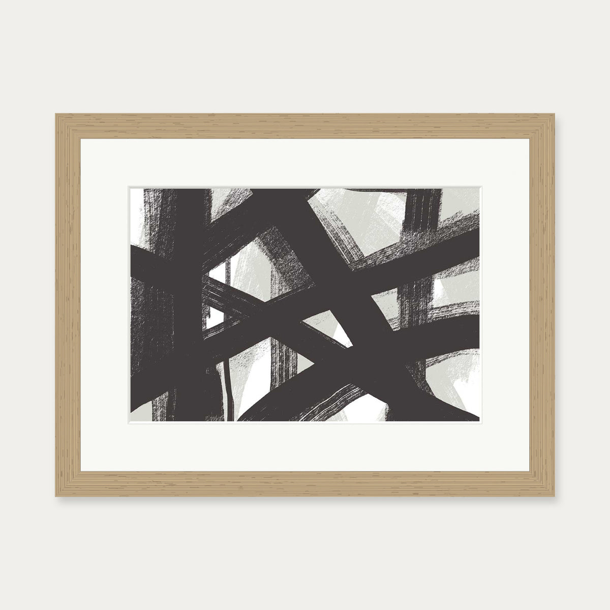 Brave Line Marks Art Print — 30 x 40 cm — Oak Frame