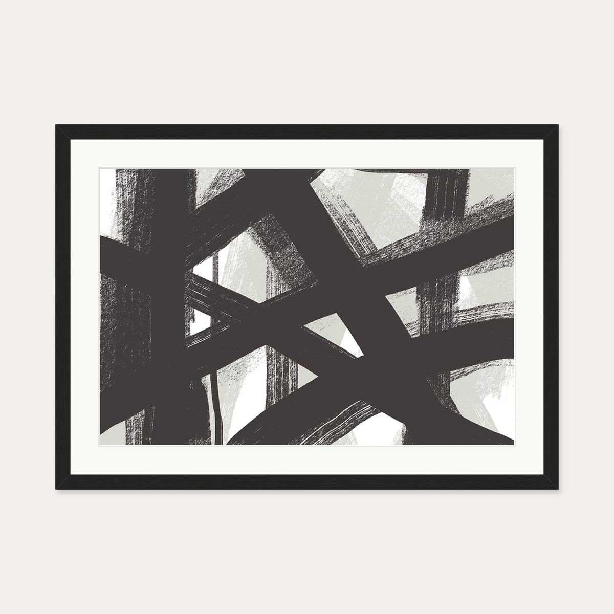Brave Line Marks Art Print — 50 x 70 cm — Black Frame