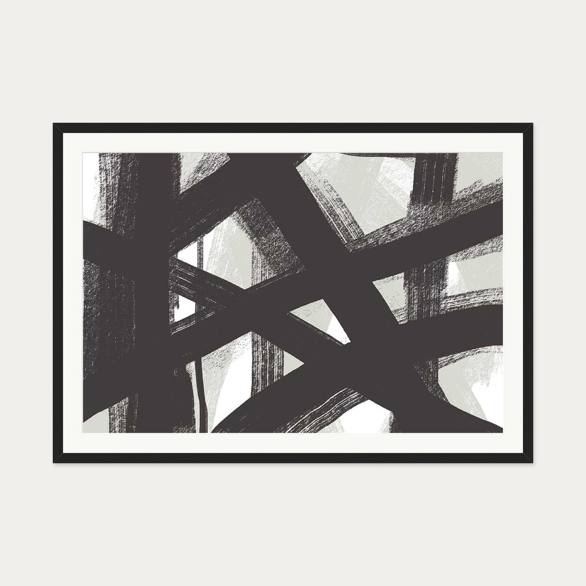 Brave Line Marks Art Print — 70 x 100 cm — Black Frame