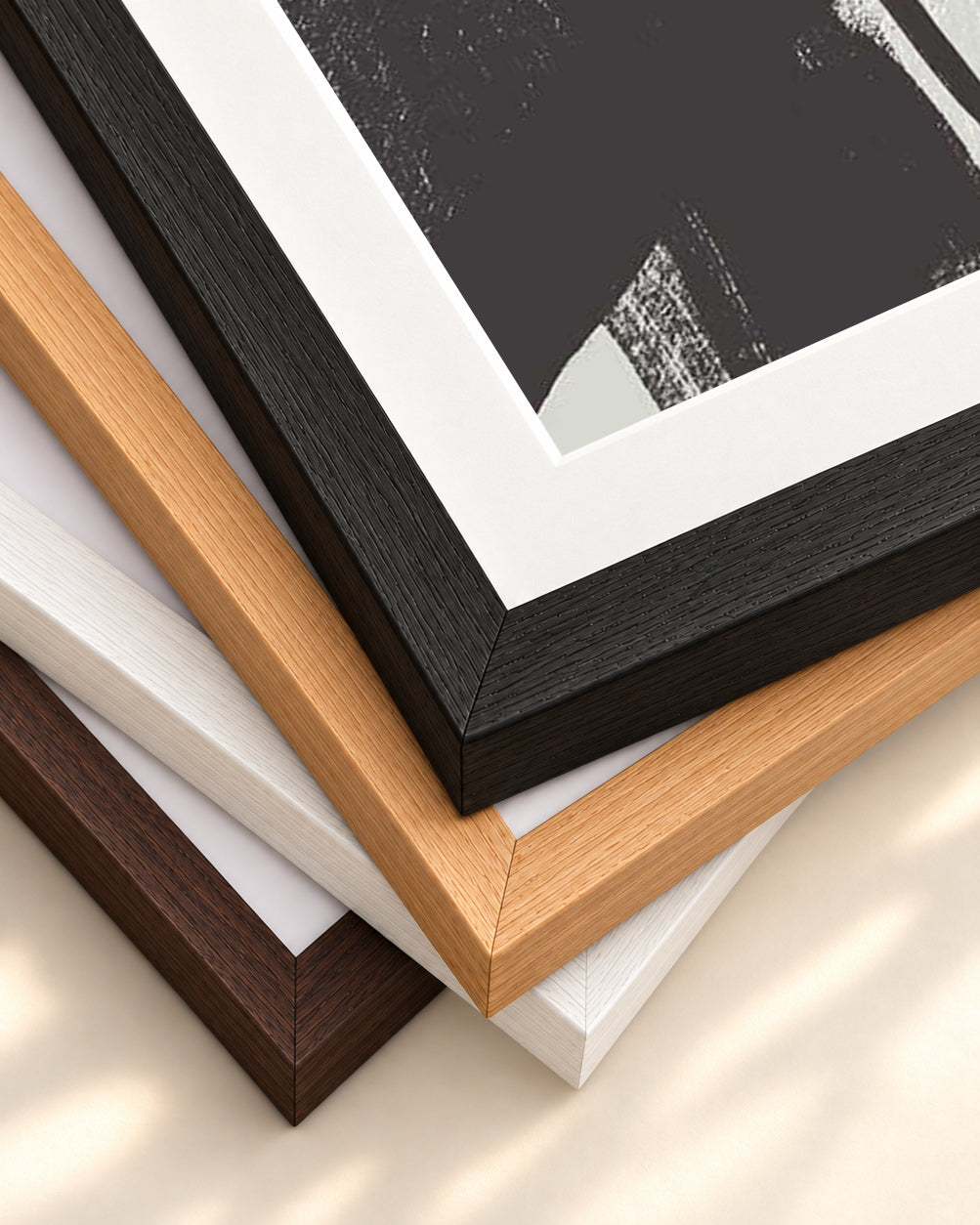 Brave Line Marks Art Print — framed print corner with 5 cm mount and bevel