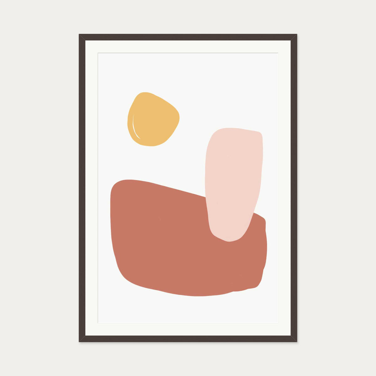 Breakfast Art Print — 70 x 100 cm — Brown Frame