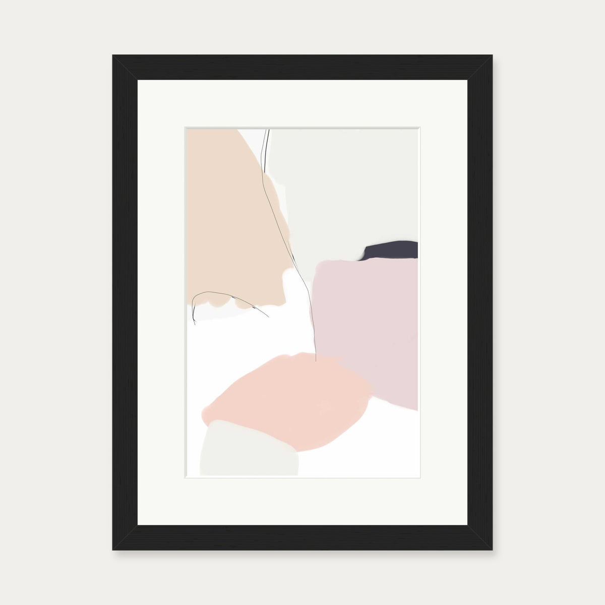 Bright Abstract Shapes Art Print — 30 x 40 cm — Black Frame
