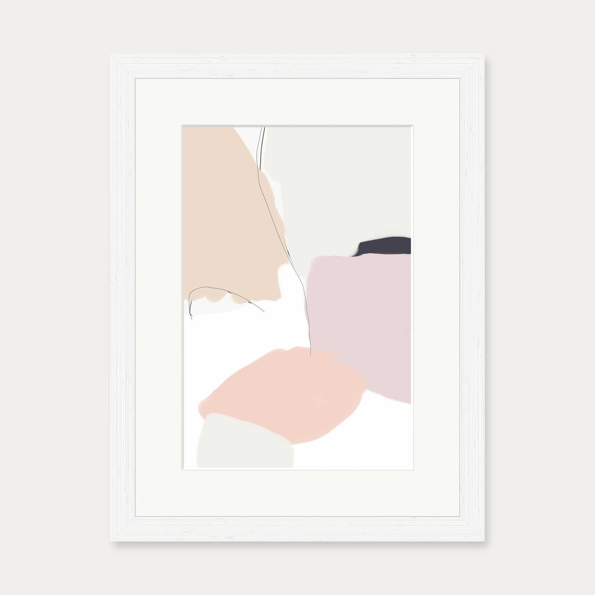 Bright Abstract Shapes Art Print — 30 x 40 cm — White Frame