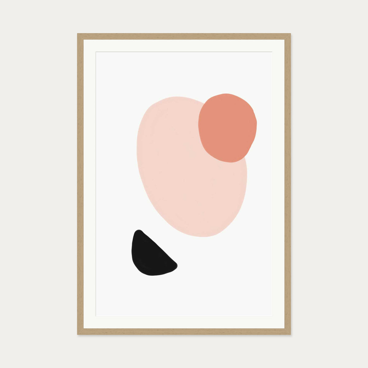 Bright Shapes Art Print — 70 x 100 cm — Oak Frame