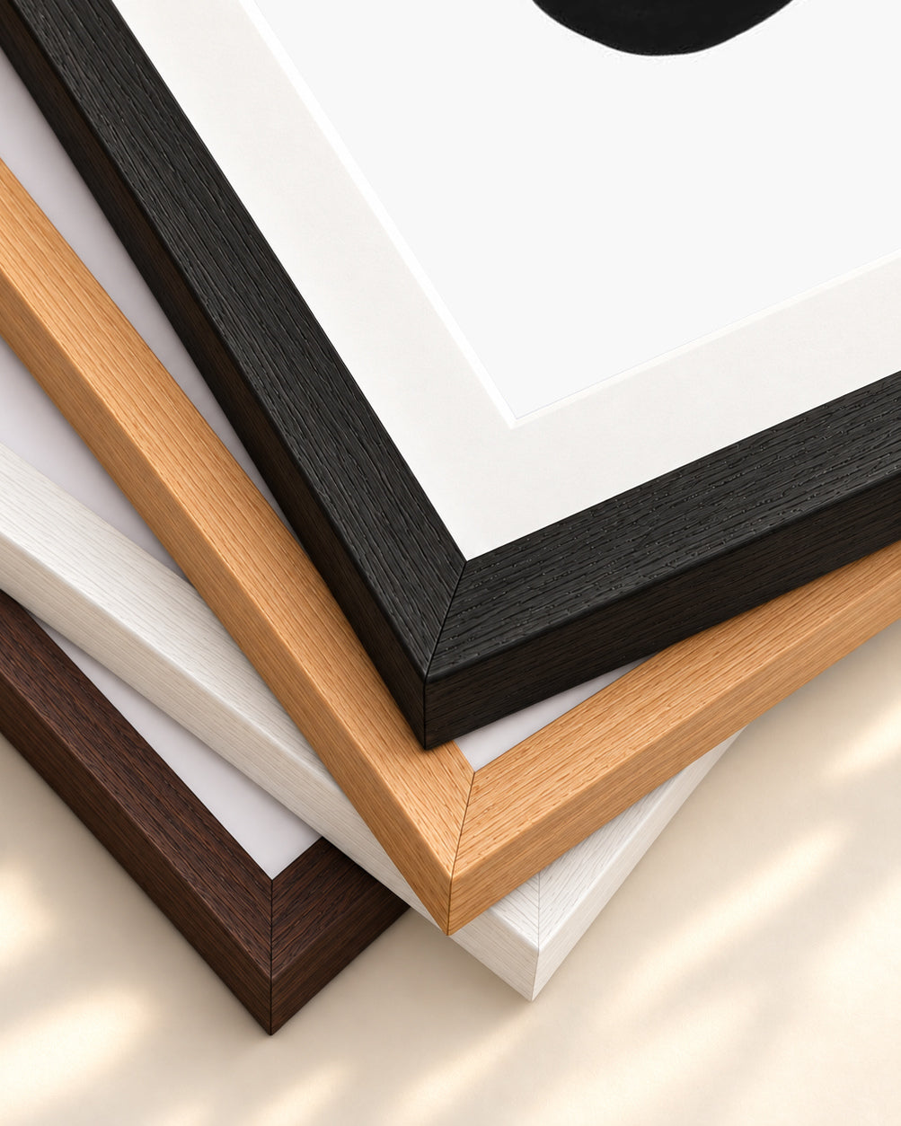 Bright Shapes Art Print — framed print corner with 5 cm mount and bevel