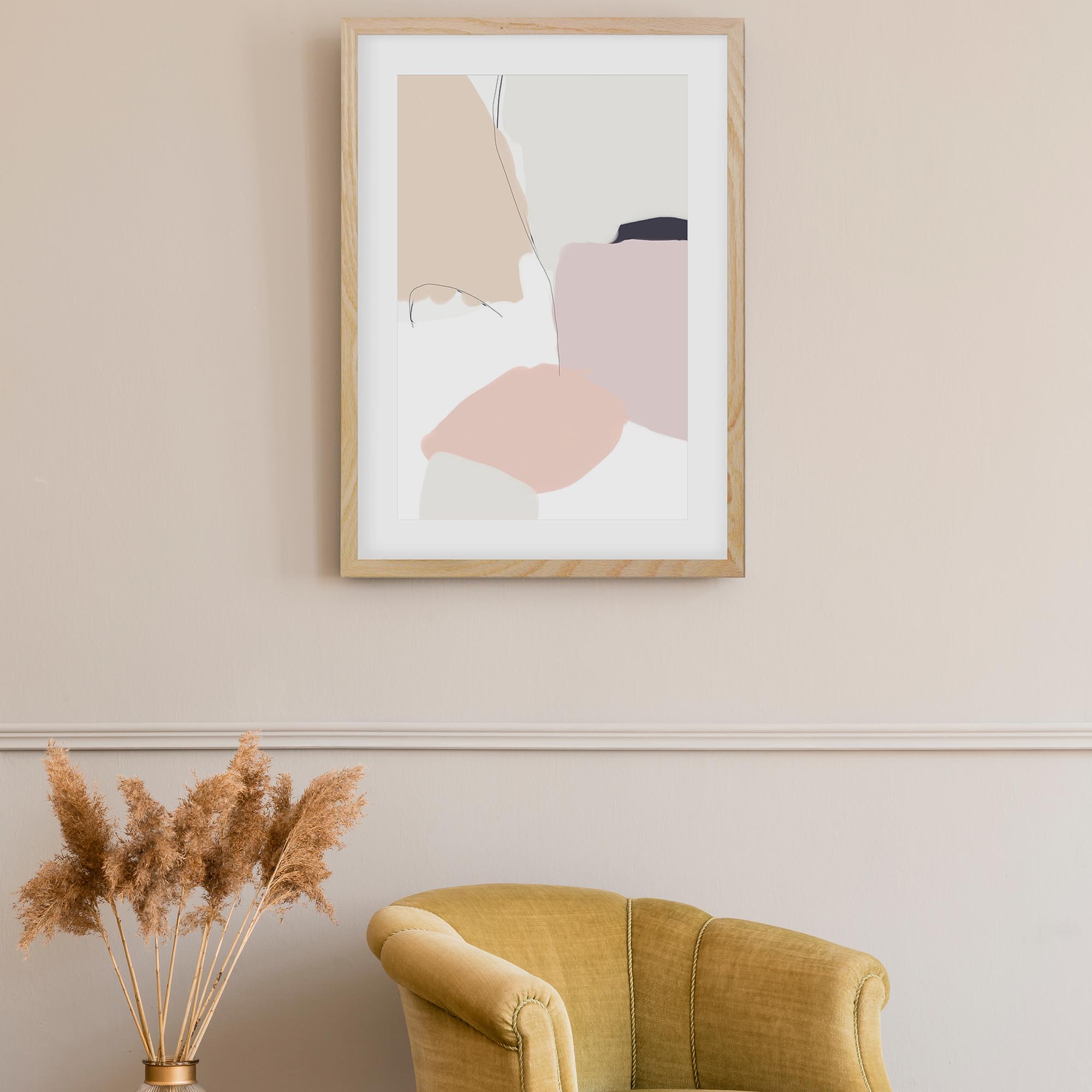 Bright Abstract Shapes Framed Art