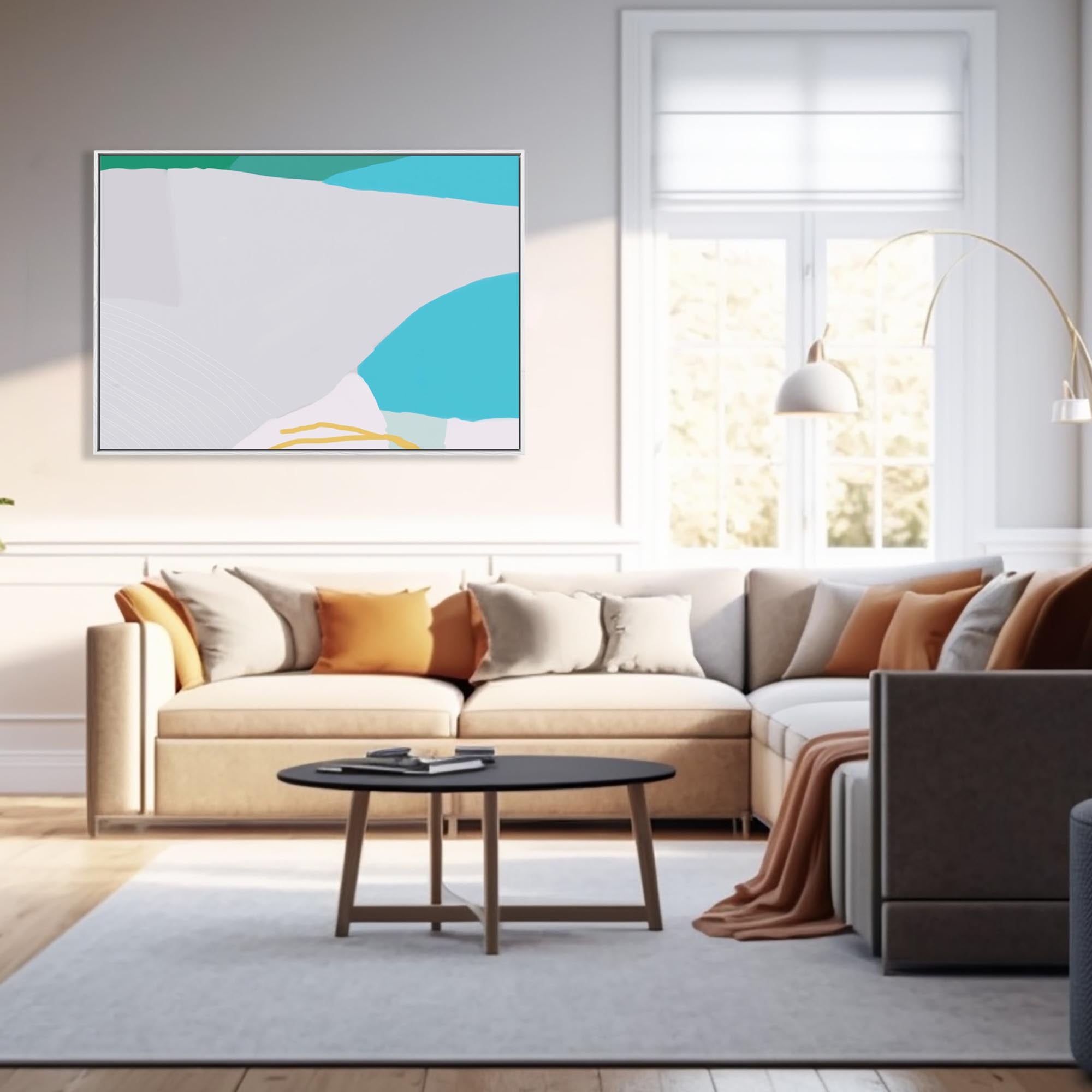 Modern Abstract Mountain Framed Canvas