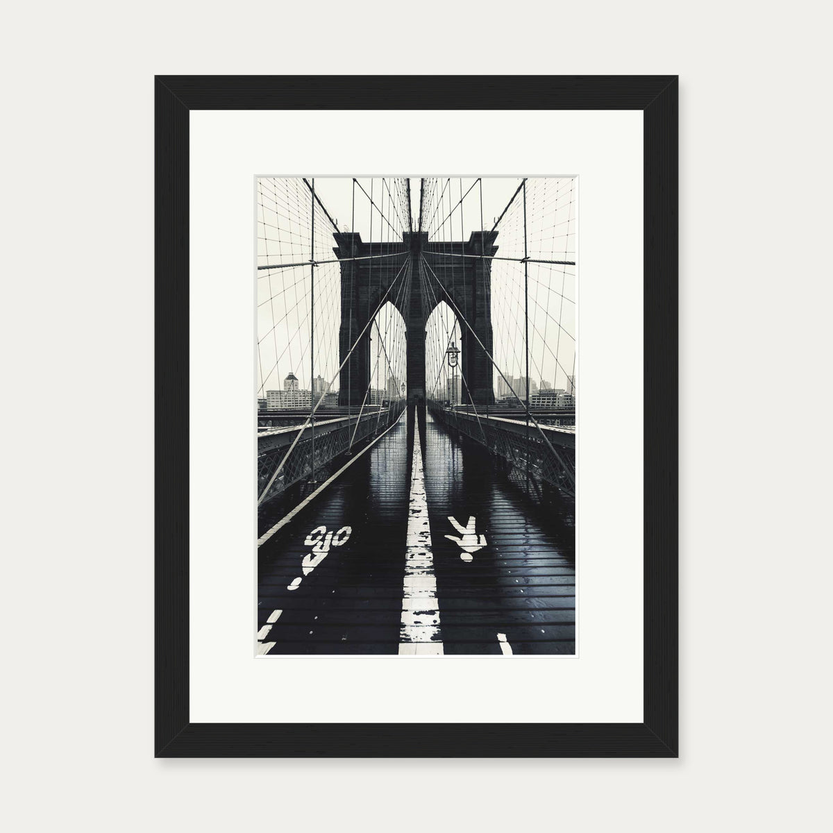 Brooklyn Bridge Wall Art Print — 30 x 40 cm — Black Frame
