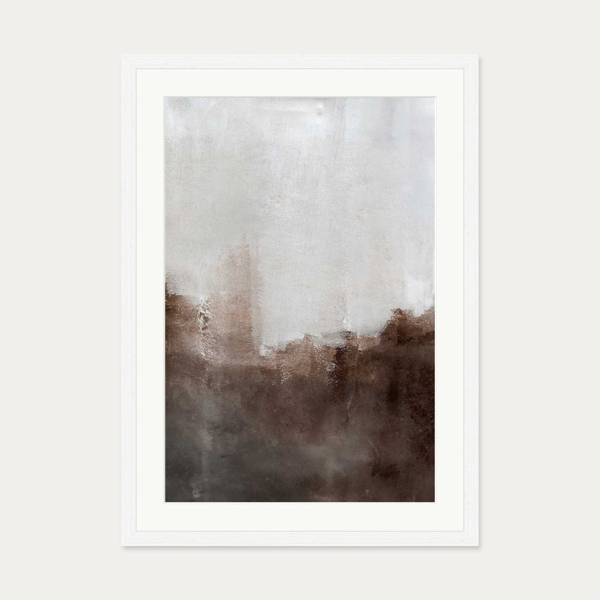 Brown Haze Art Print — 50 x 70 cm — White Frame