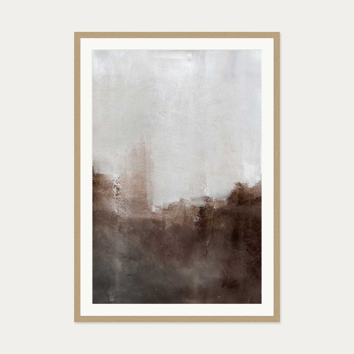 Brown Haze Art Print — 70 x 100 cm — Oak Frame