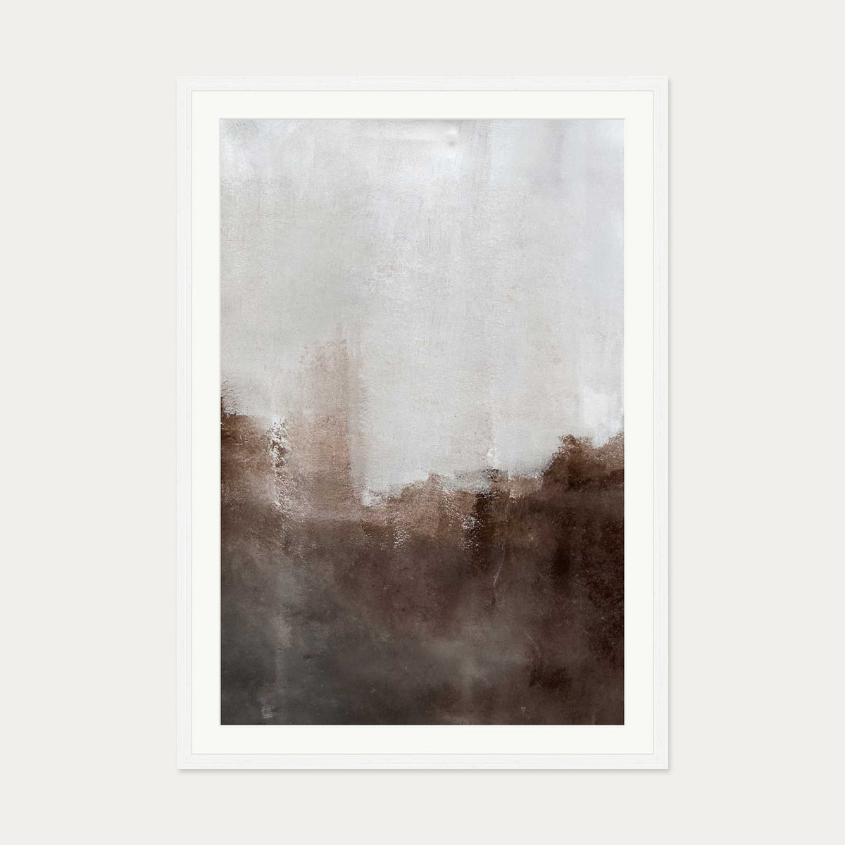 Brown Haze Art Print — 70 x 100 cm — White Frame
