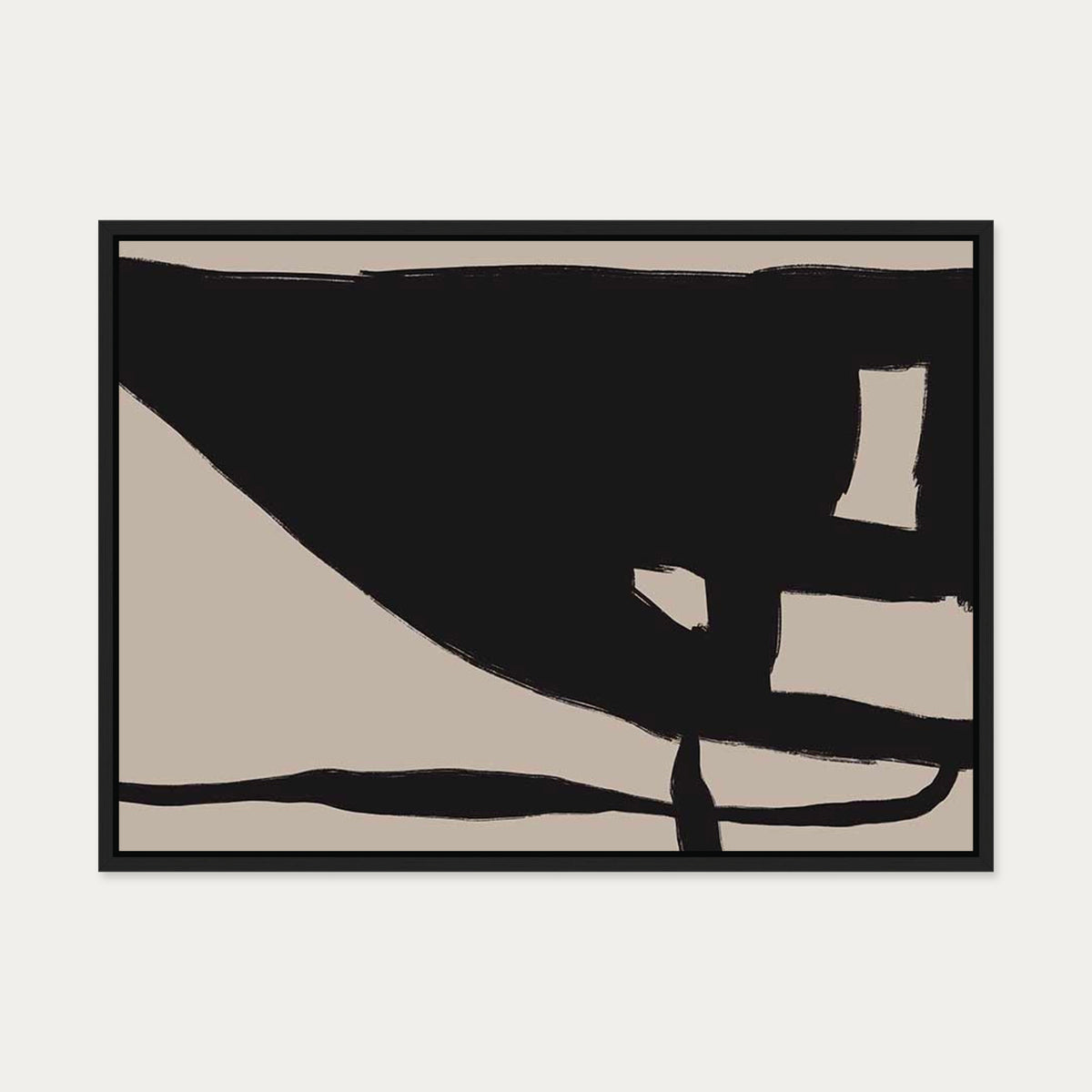 Brown Mono Tones Canvas Art — 50 x 70 cm — Black Frame