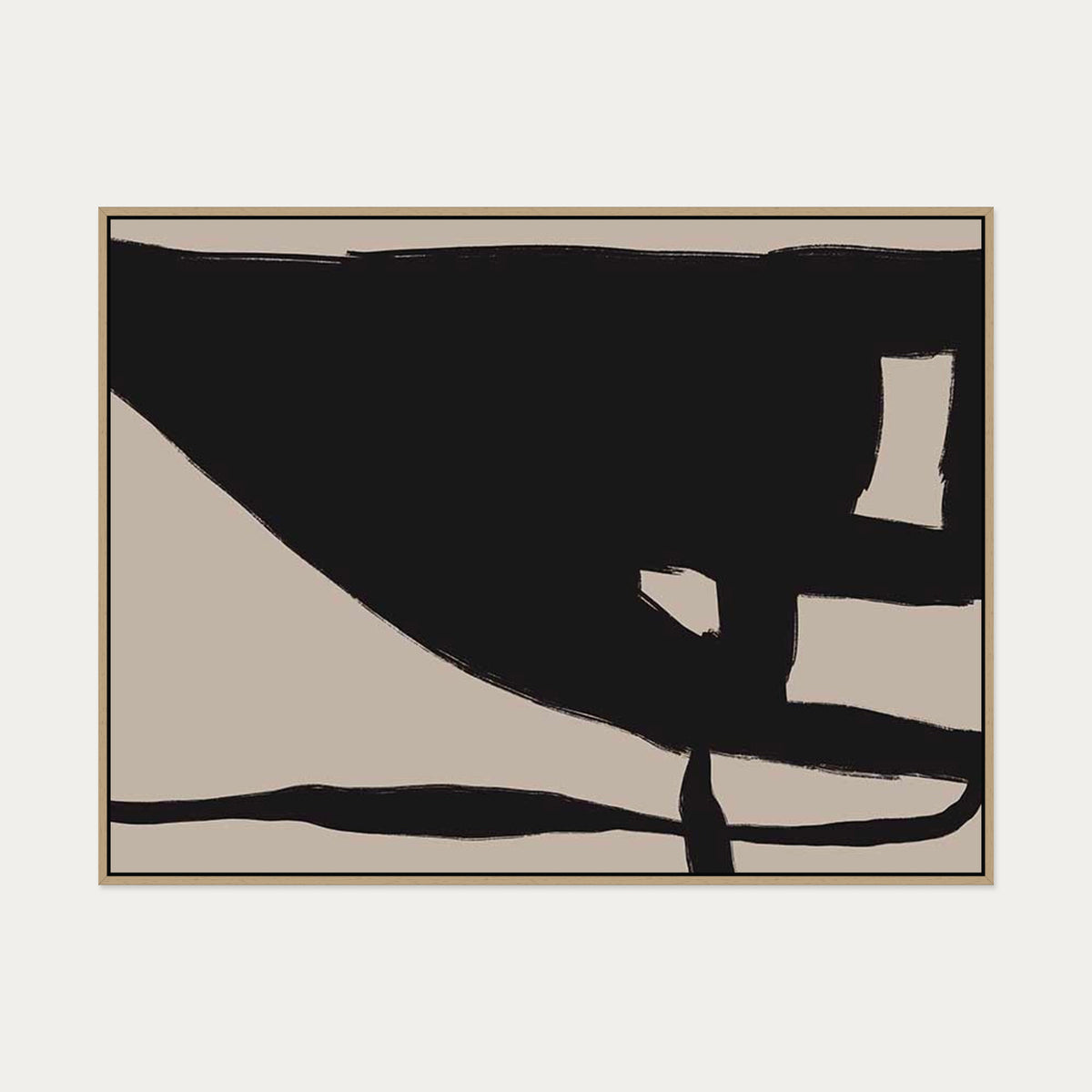 Brown Mono Tones Canvas Art — 90 x 120 cm — Oak Frame