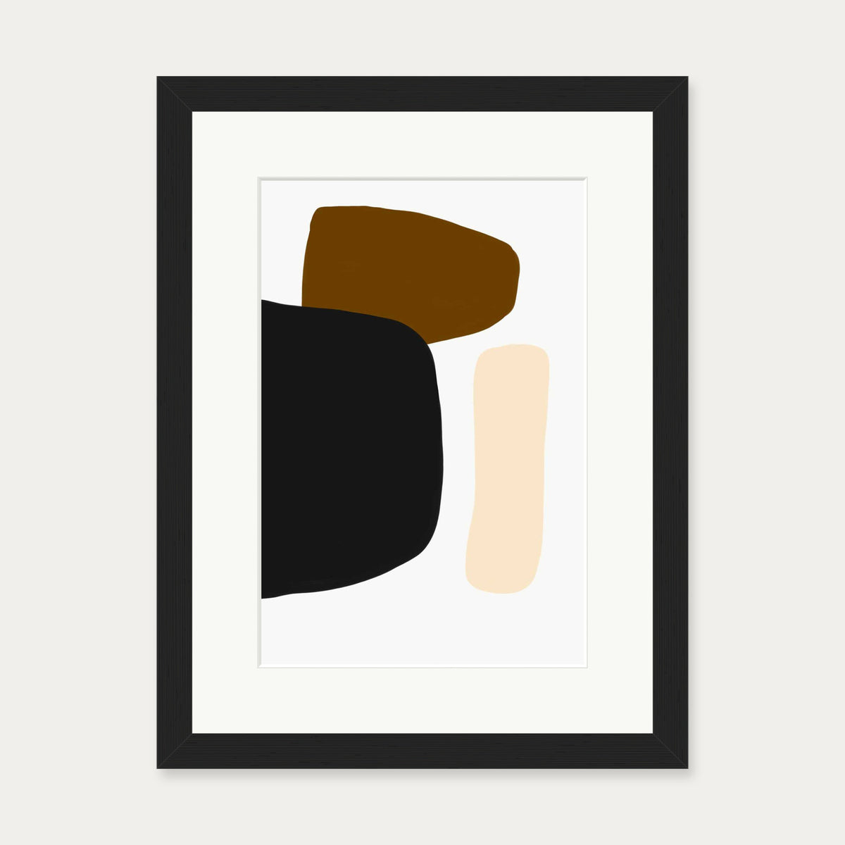 Brown Tones Shapes Art Print — 30 x 40 cm — Black Frame