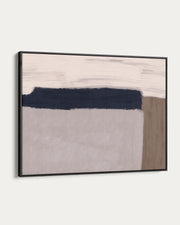 Abstract art piece with horizontal brush strokes on a white background