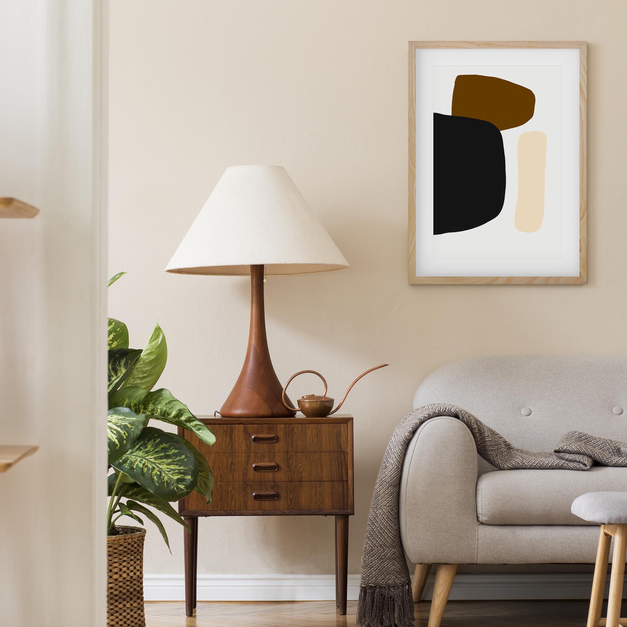 Brown Tones Shapes Framed Art