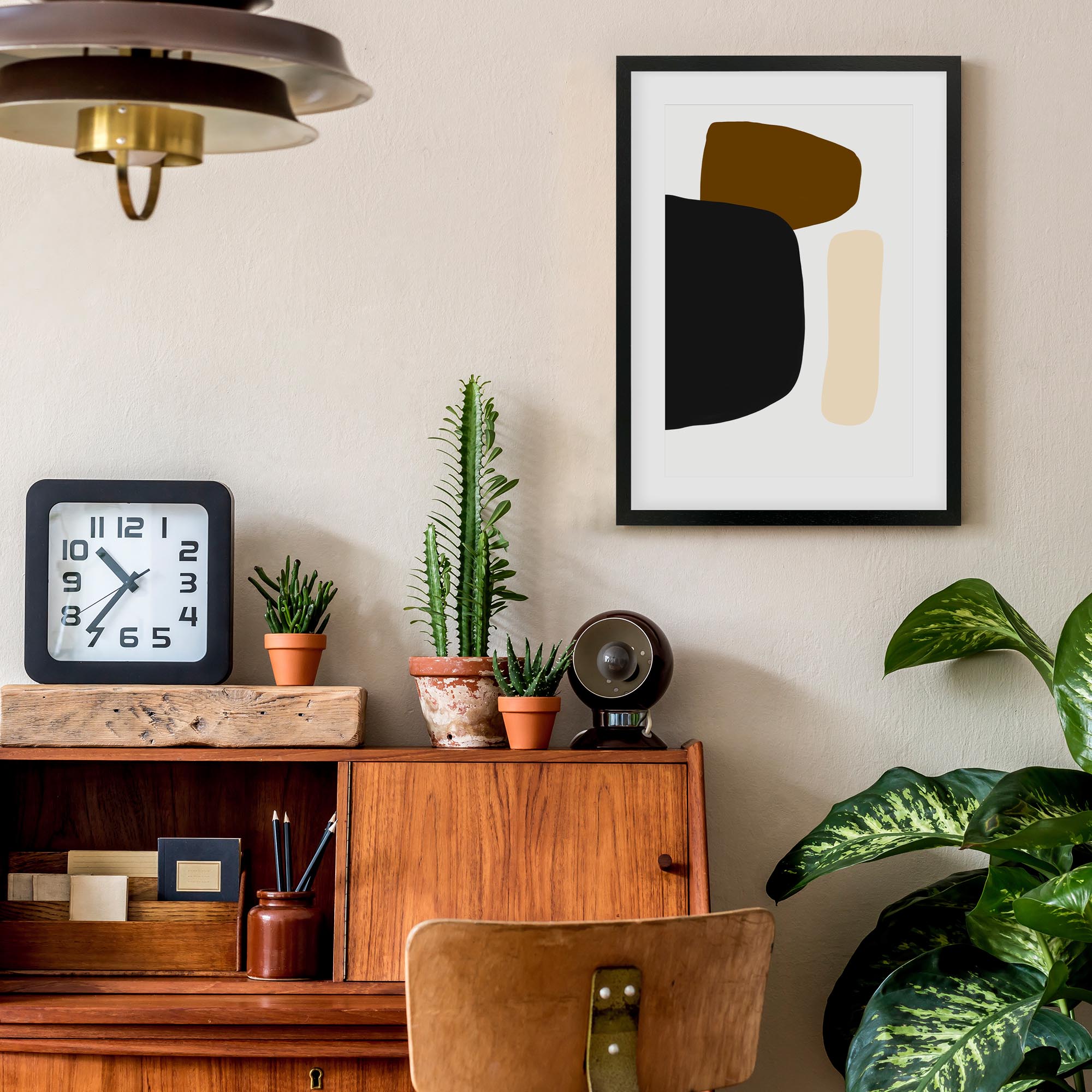 Brown Tones Shapes Framed Art