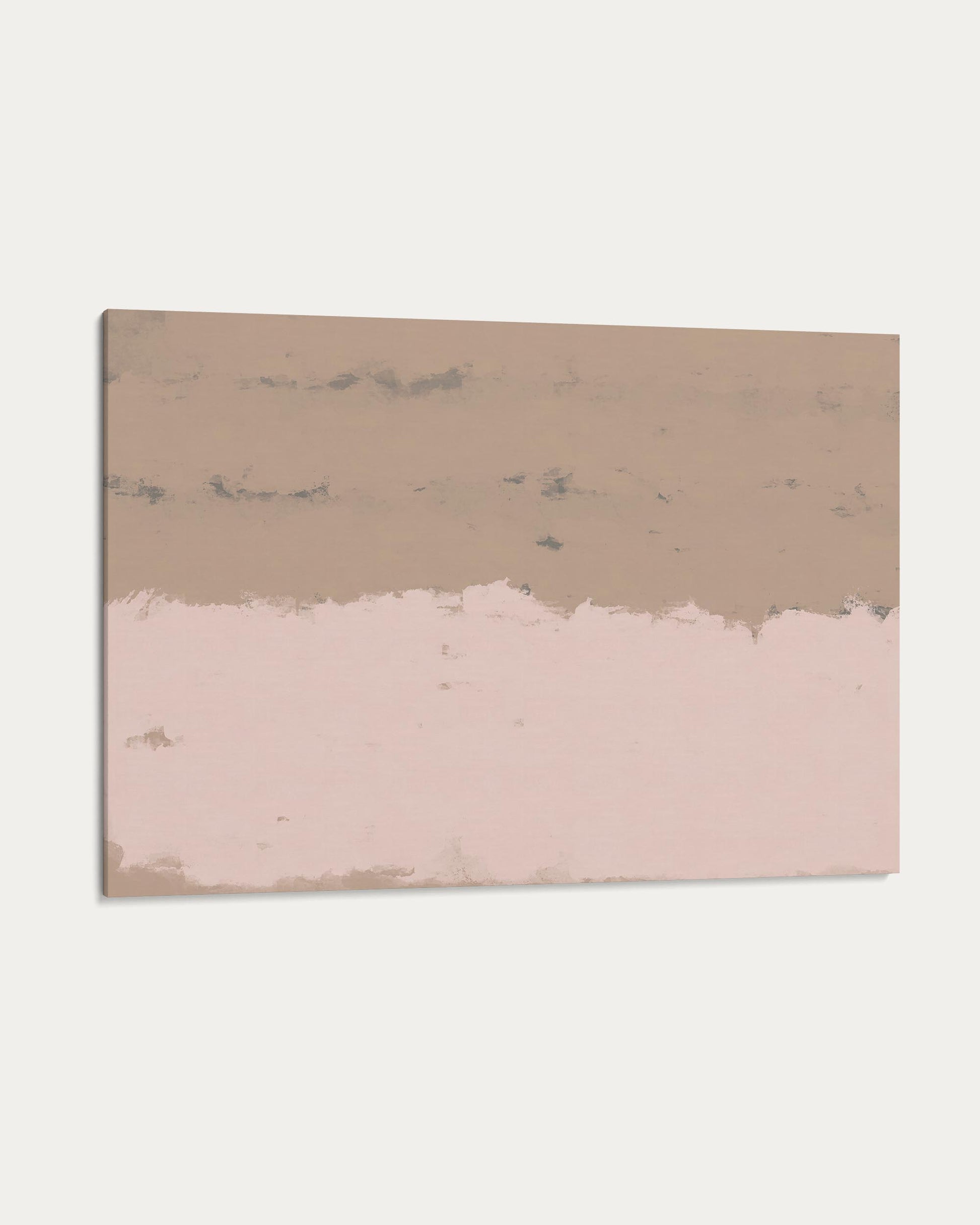 Rectangular wall art with two-tone design on a beige background