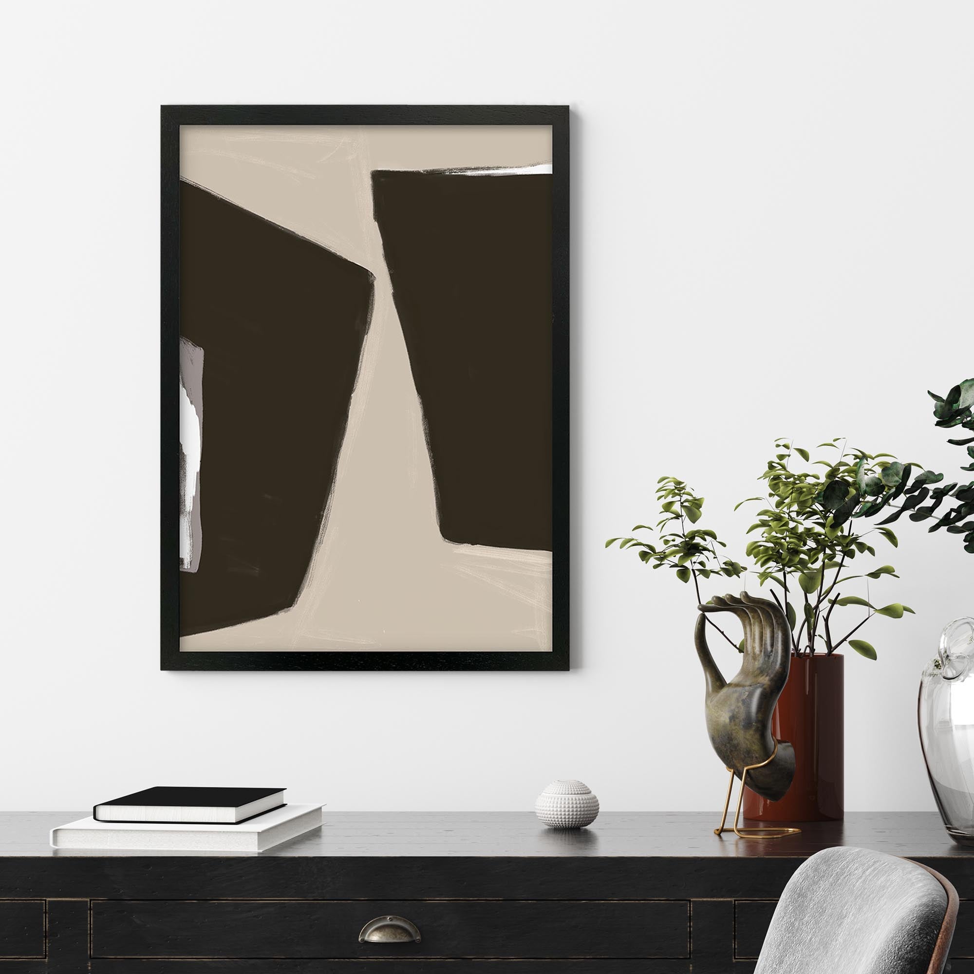 Abstract Beige 2 Framed Print