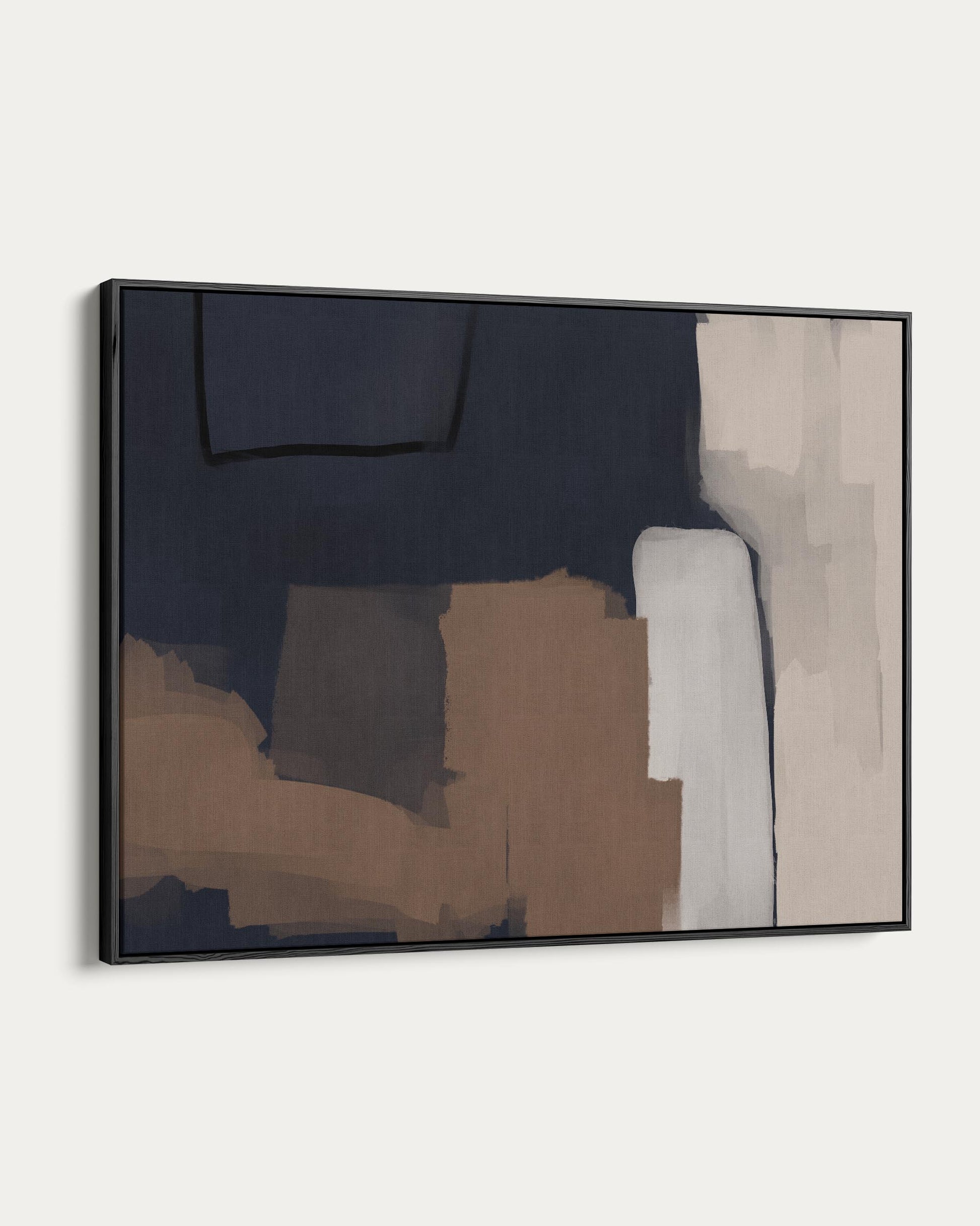 Abstract art piece with geometric shapes on a white background