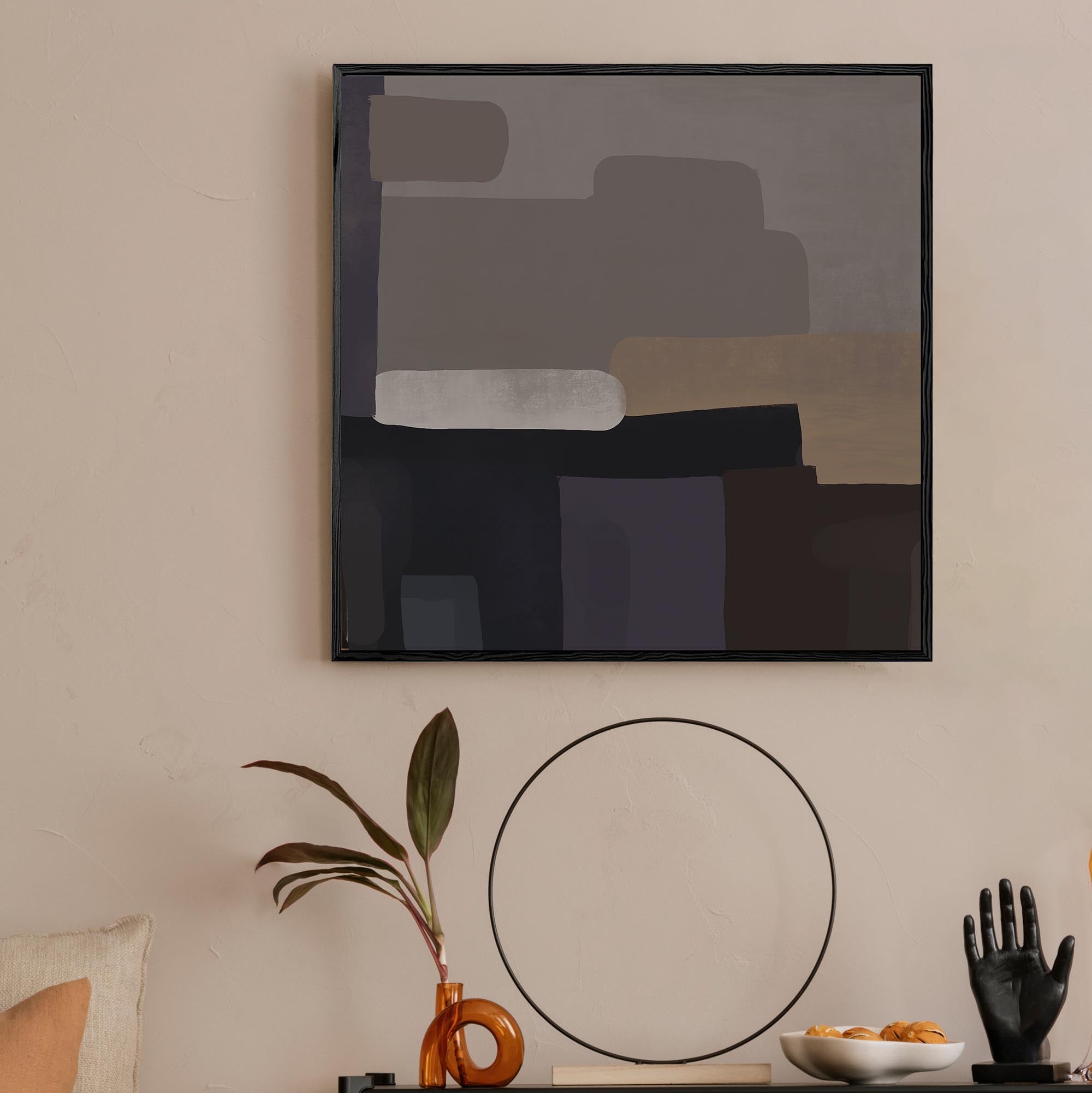 Mono Expressions III Framed Canvas