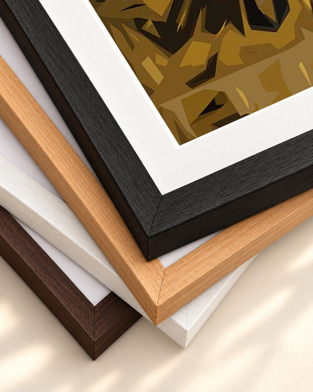 Brushed Abstract Van Art Print — framed print corner with 5 cm mount and bevel