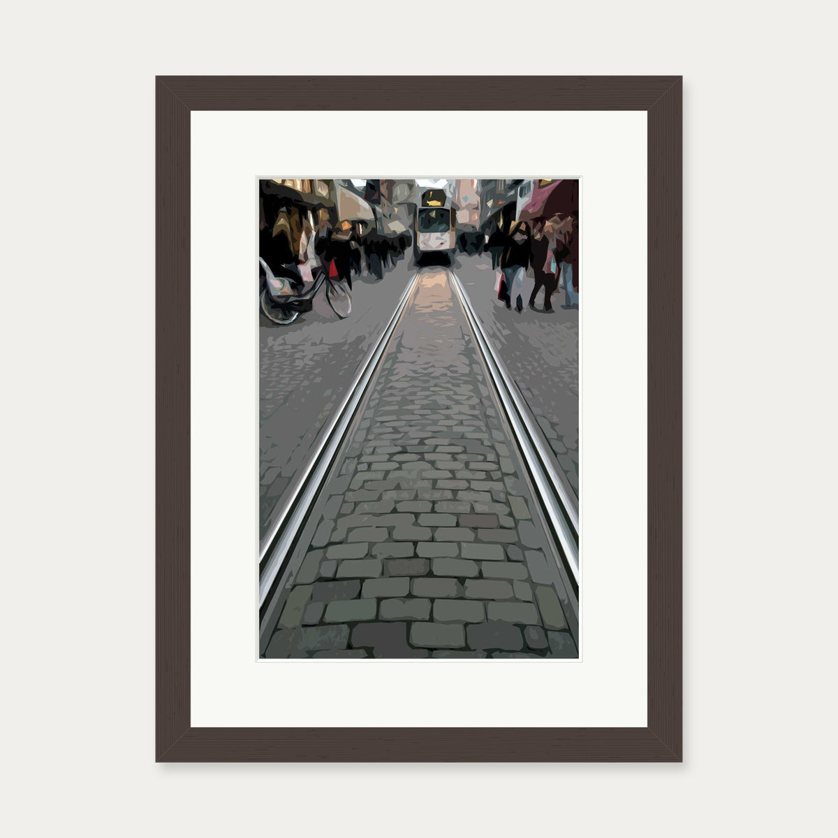 Brushed Amsterdam Art Print — 30 x 40 cm — Brown Frame