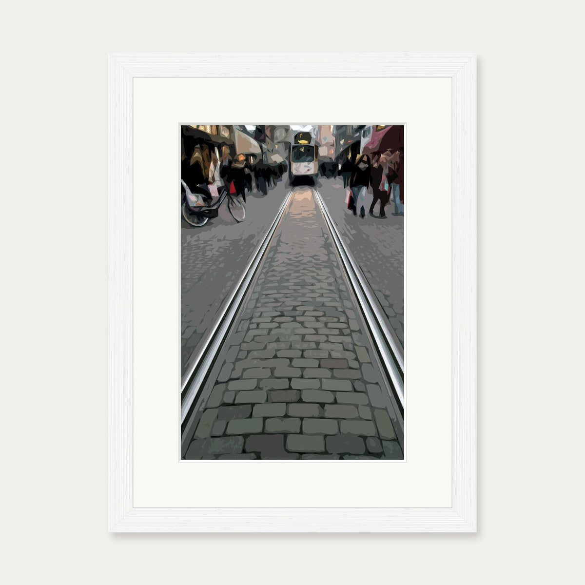 Brushed Amsterdam Art Print — 30 x 40 cm — White Frame