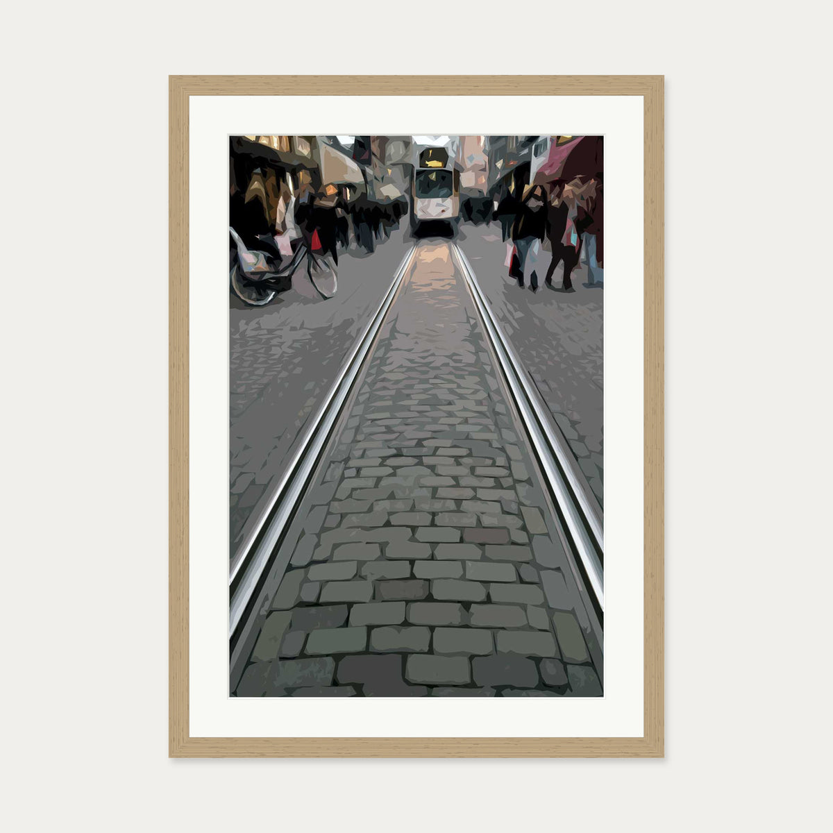 Brushed Amsterdam Art Print — 50 x 70 cm — Oak Frame