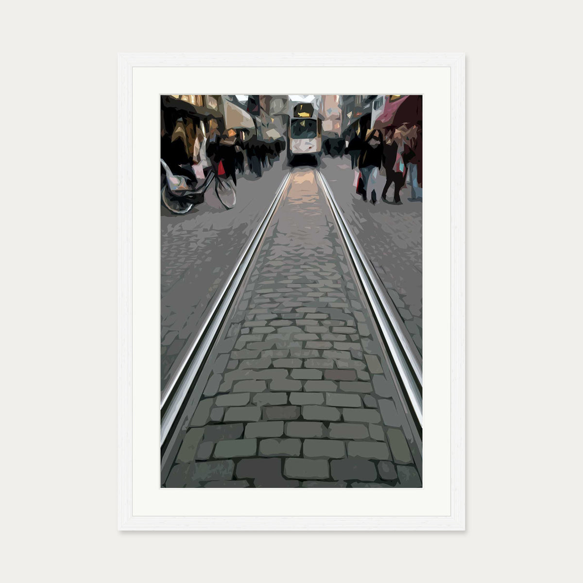 Brushed Amsterdam Art Print — 50 x 70 cm — White Frame
