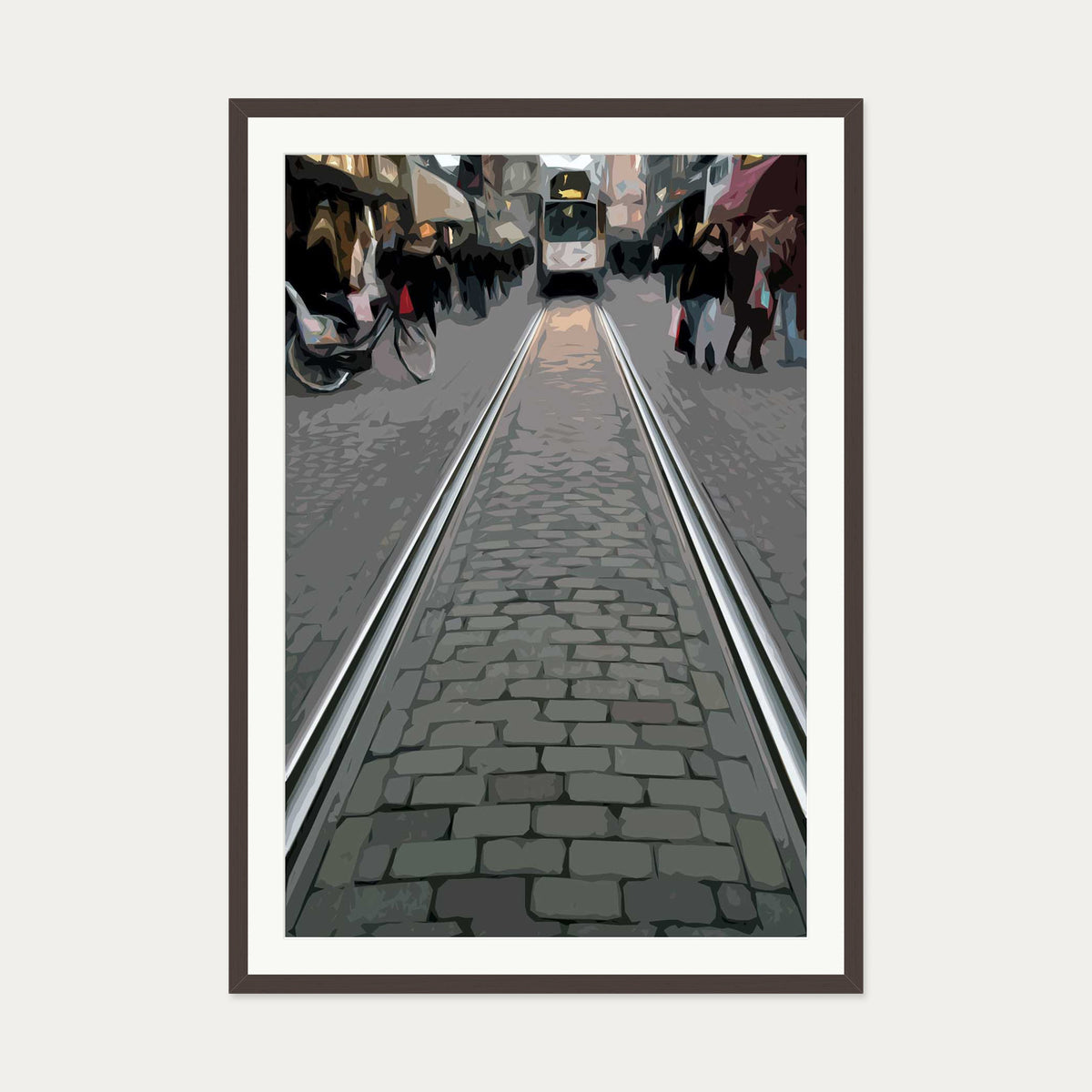 Brushed Amsterdam Art Print — 70 x 100 cm — Brown Frame