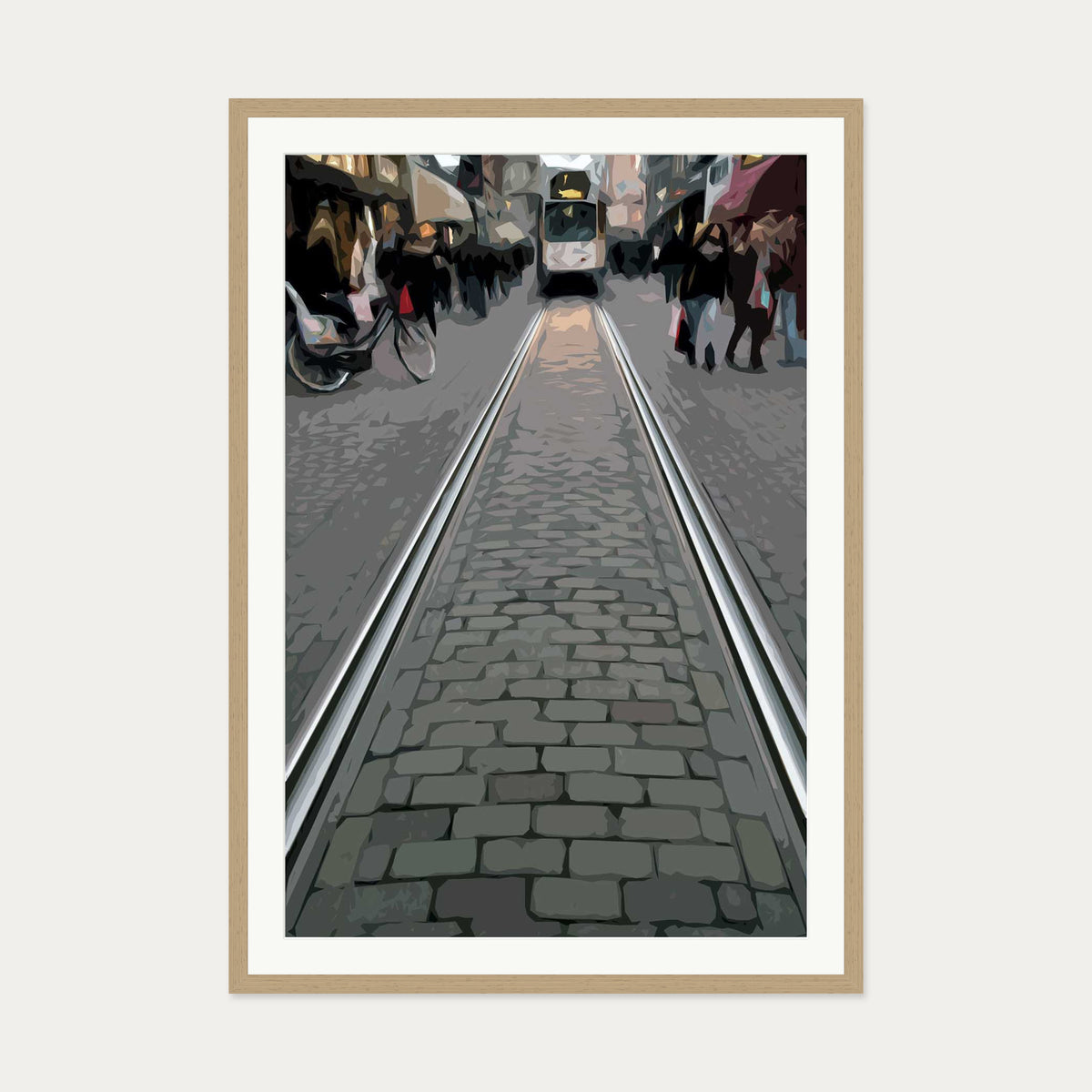 Brushed Amsterdam Art Print — 70 x 100 cm — Oak Frame