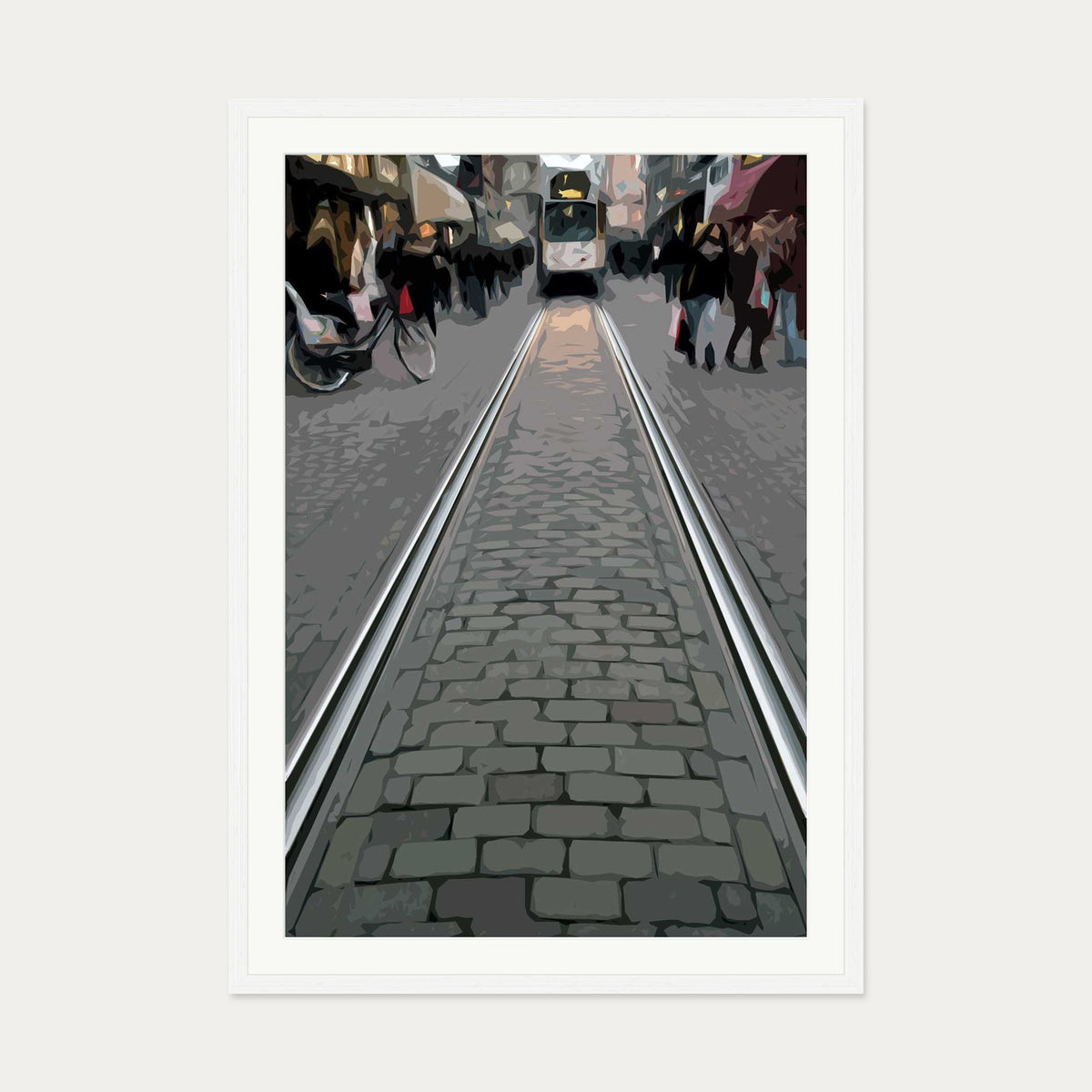 Brushed Amsterdam Art Print — 70 x 100 cm — White Frame