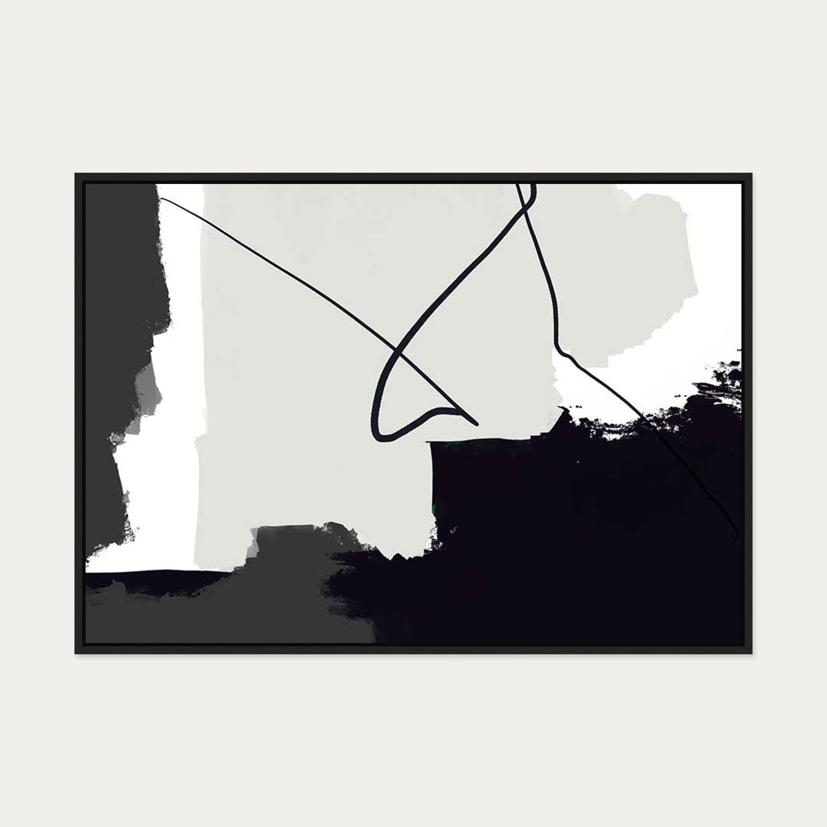 Brushed Grey Palette Canvas Art — 70 x 100 cm — Black Frame
