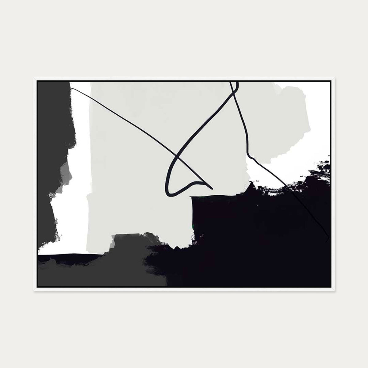 Brushed Grey Palette Canvas Art — 70 x 100 cm — White Frame