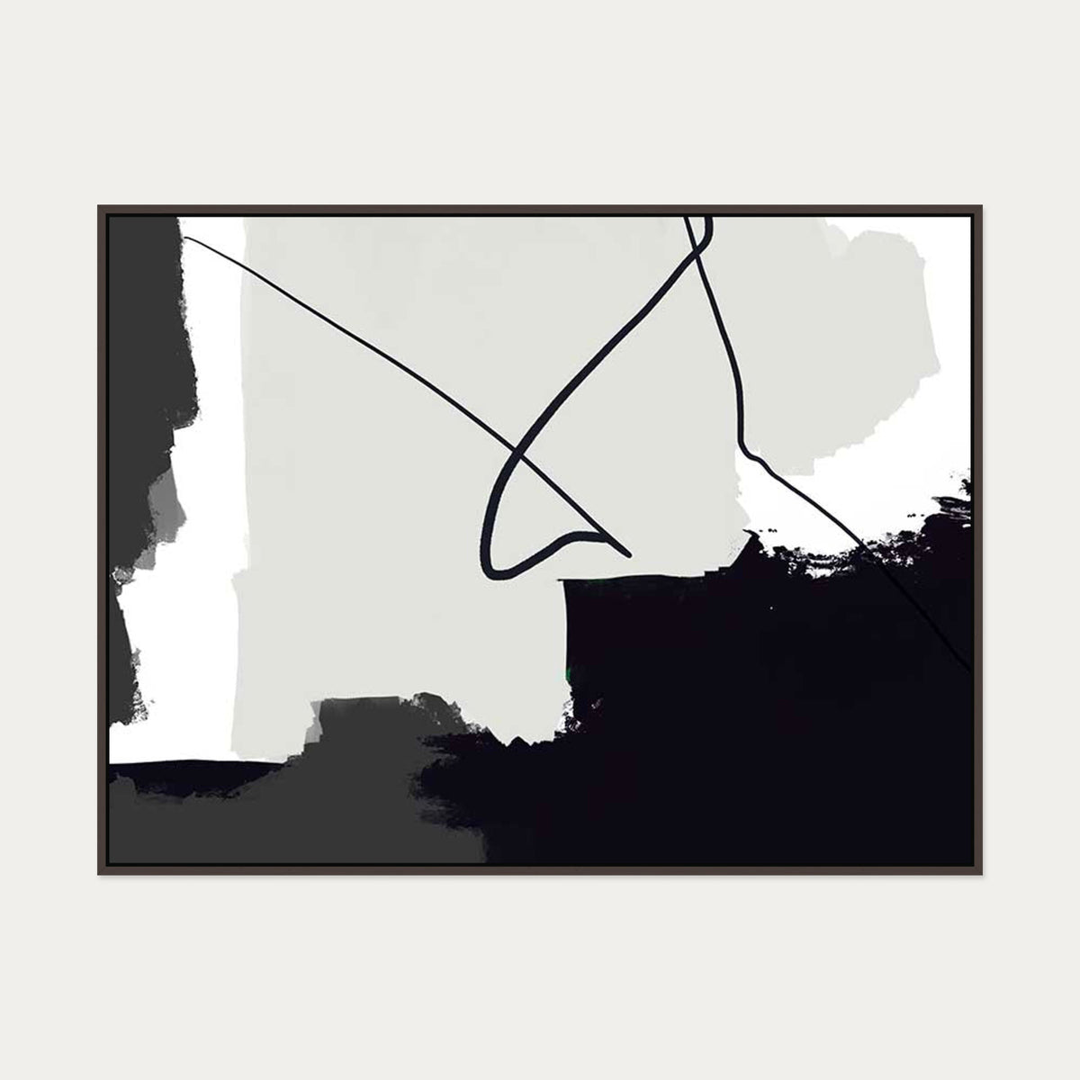 Brushed Grey Palette Canvas Art — 90 x 120 cm — Brown Frame