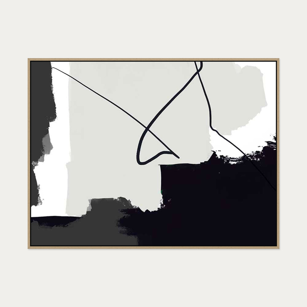 Brushed Grey Palette Canvas Art — 90 x 120 cm — Oak Frame
