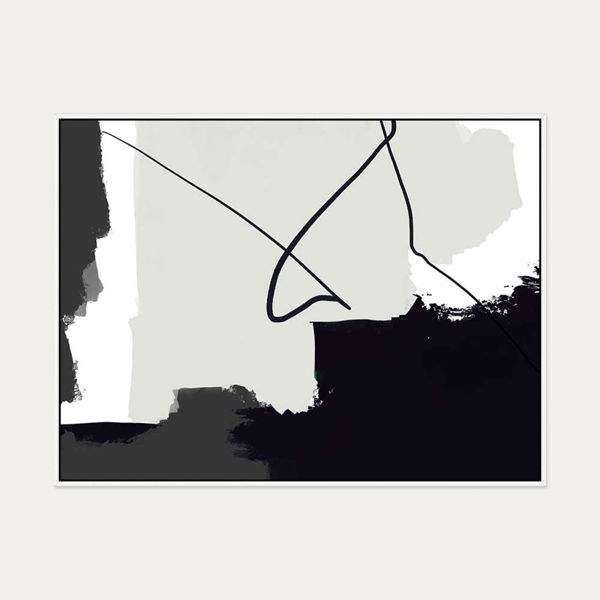 Brushed Grey Palette Canvas Art — 90 x 120 cm — White Frame