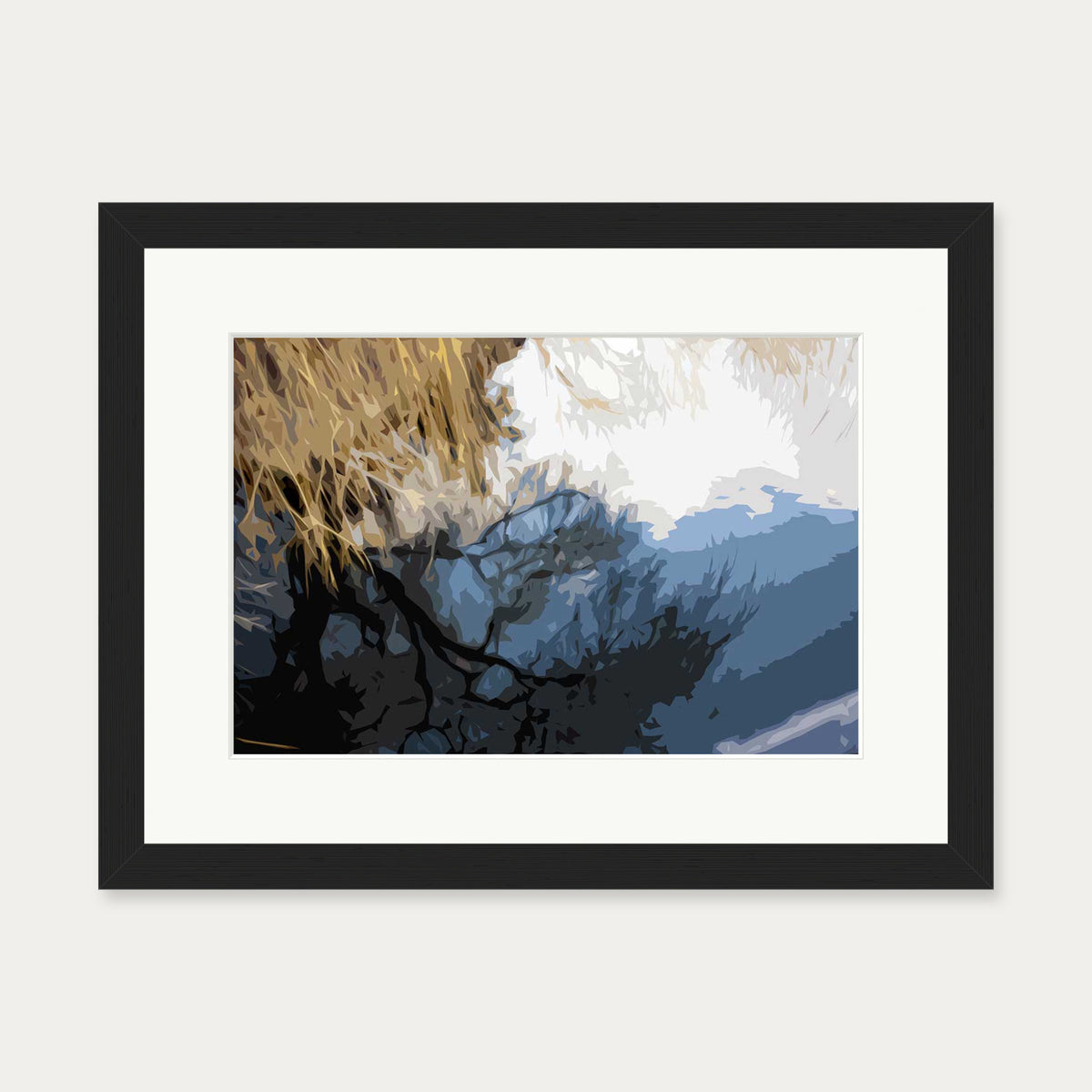 Brushed Landscape, Camden Art Print — 30 x 40 cm — Black Frame