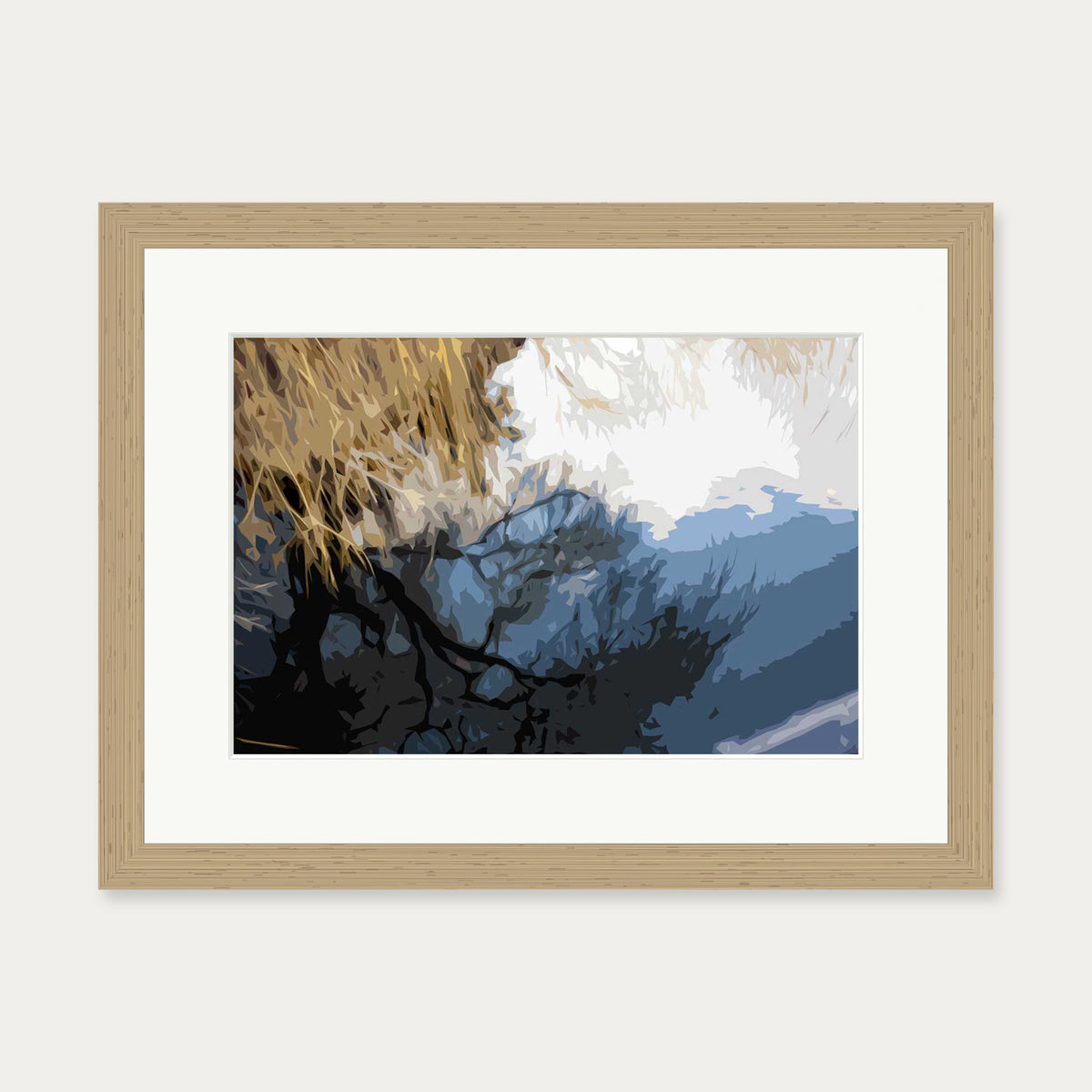Brushed Landscape, Camden Art Print — 30 x 40 cm — Oak Frame