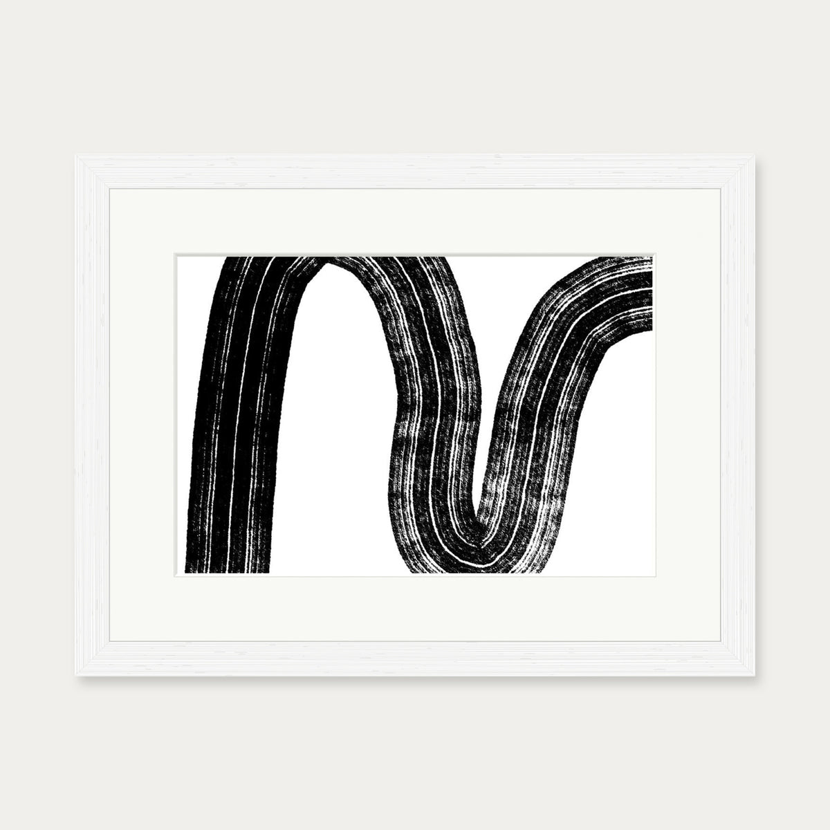 Brushed Line Art Print — 30 x 40 cm — White Frame