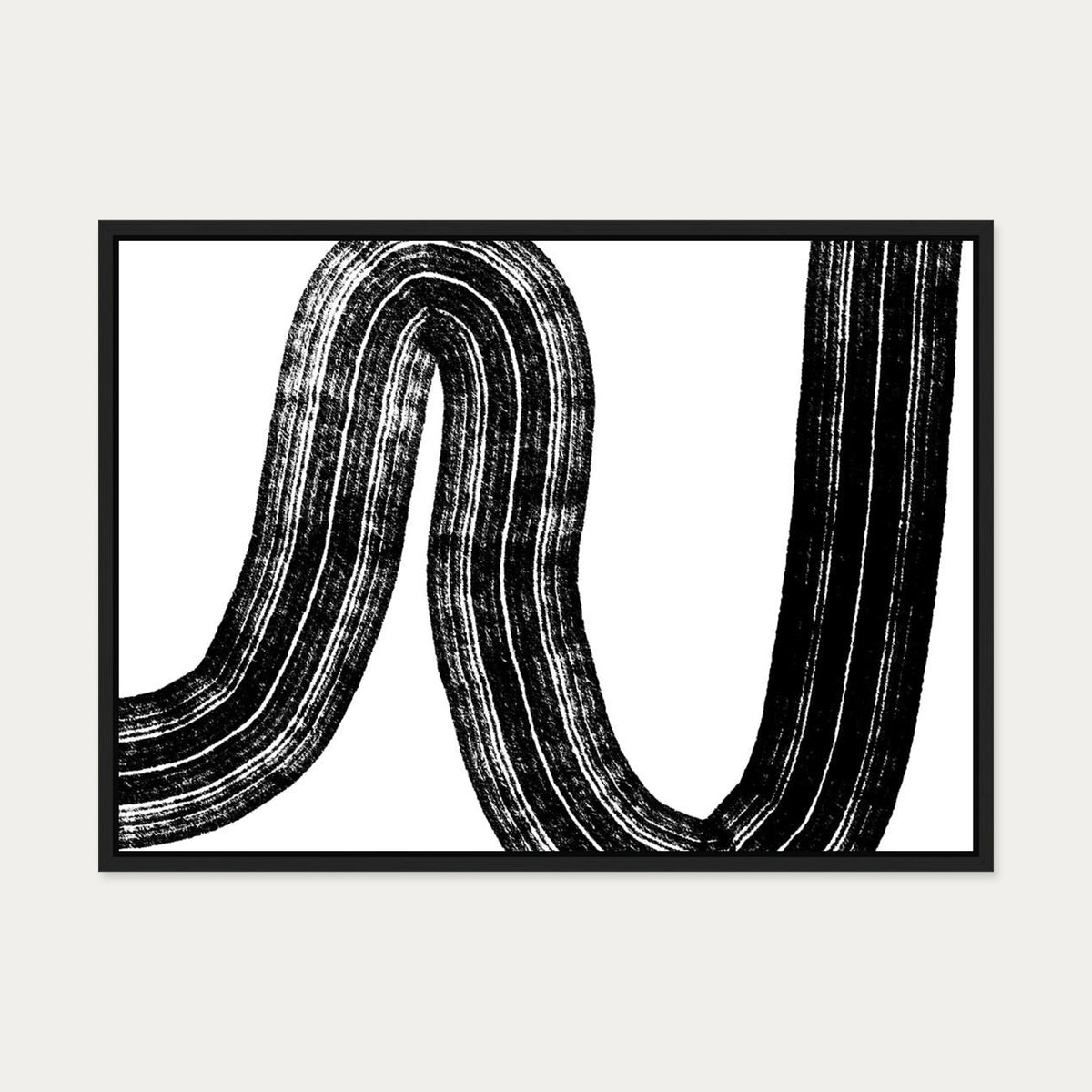 Brushed Line Canvas Art — 50 x 70 cm — Black Frame